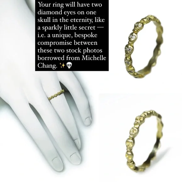 OOAK Michelle Chang 14k/Diamond Mini Skull Ring